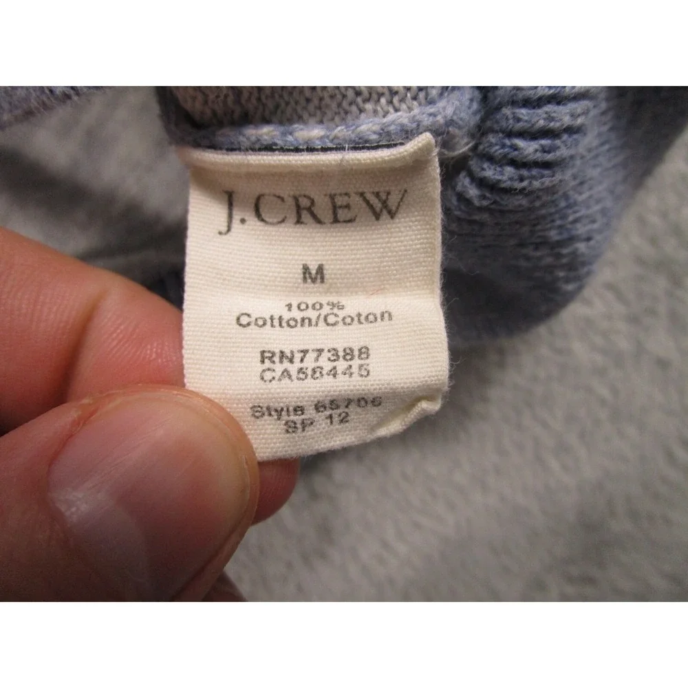 J Crew Sweater‎ Mens Medium Blue Knit Pullover V Neck Preppy